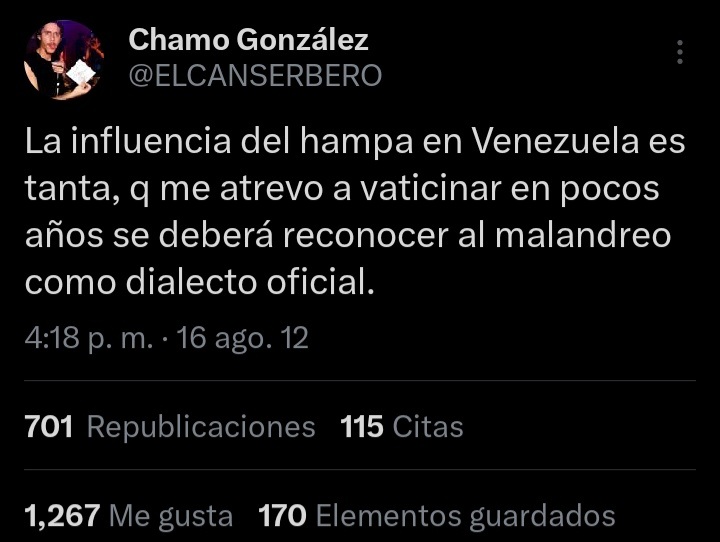 El mismo lo dijo una vez y tuvo toda la razón.