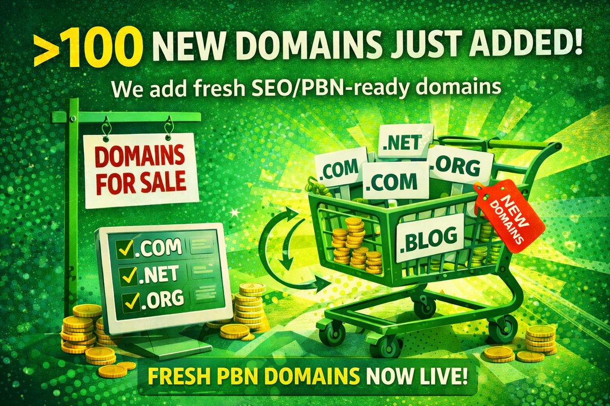 buypr's tweet photo. 100+ new domains just added at https://t.co/4rd8HQWgAW ✅
Fresh SEO/PBN-ready names (metrics on each listing).
New arrivals → https://t.co/PJZBmfJdhl
Full catalog → https://t.co/de8UBjuug9
Dynadot checkout. #SEODomains #PBN #LinkBuilding #DomainsForSale https://t.co/ExsSKq9X9p
