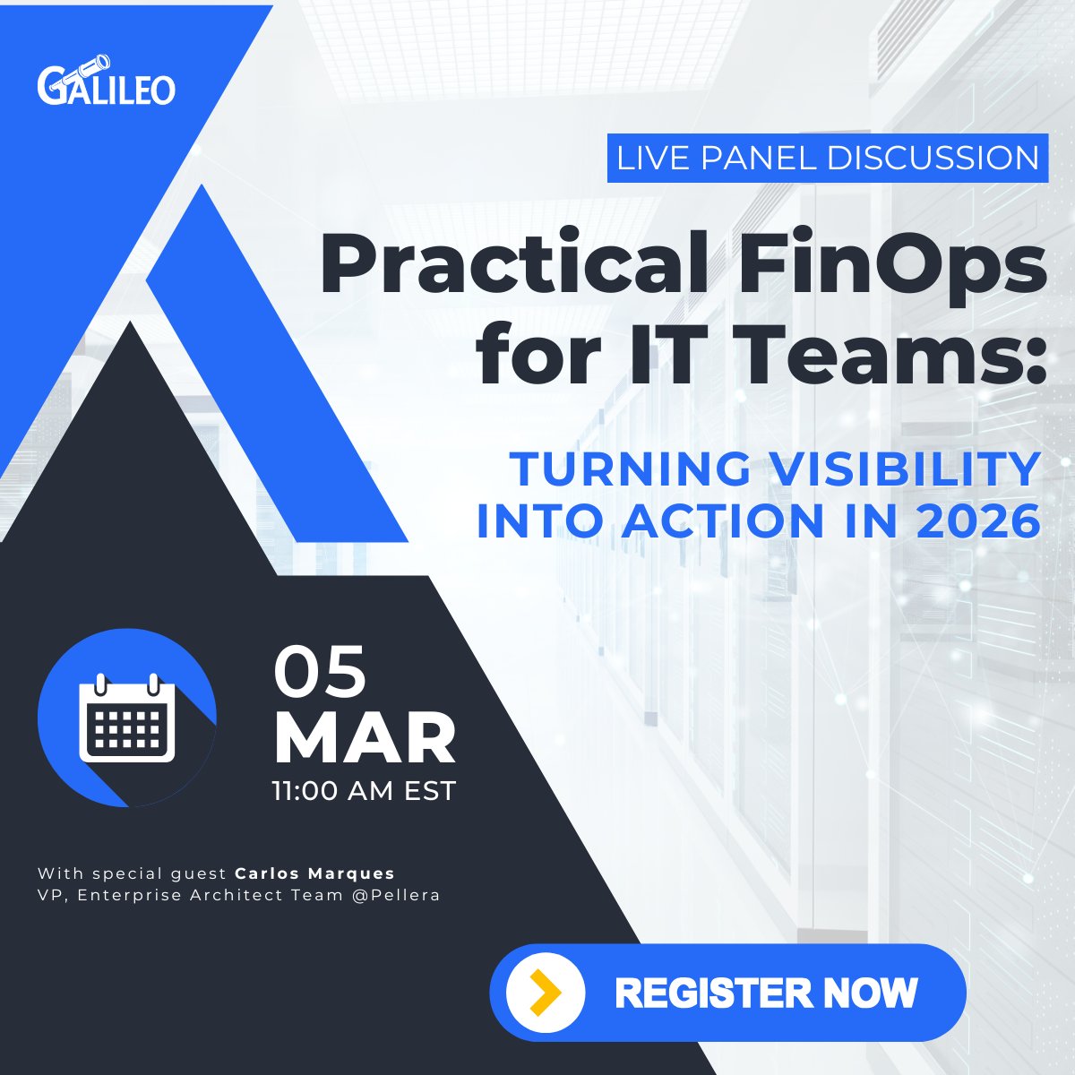 Trying to do more with less in 2026?

If you manage hybrid infrastructure, static reports won’t get you there. Tune in to our March 5 panel to see how to use observability to connect cost, performance, and usage without compromising reliability.
links.galileosuite.com/45ZR3yJ

#FinOps