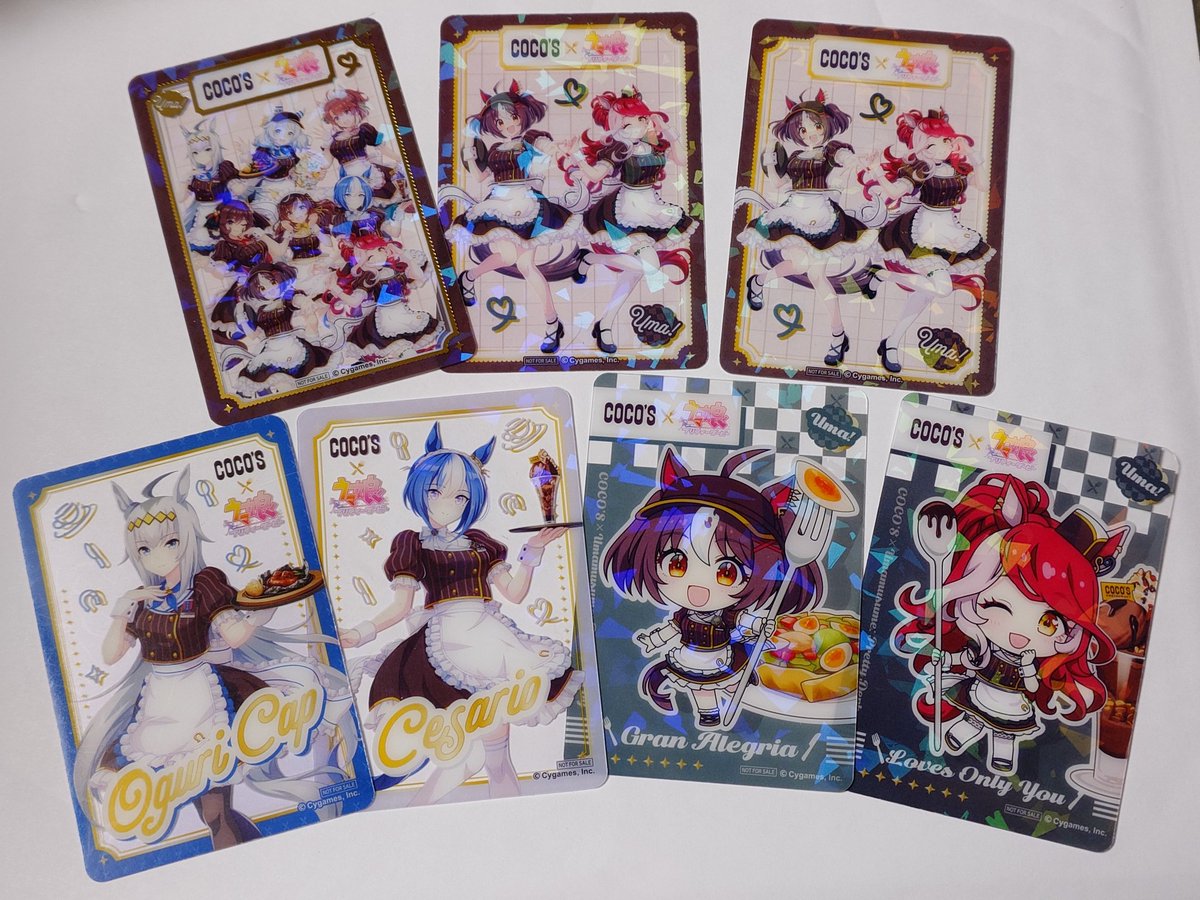 ウマ娘コラボでココス行ってきたどー アクスタは全4種・1人4つまで
