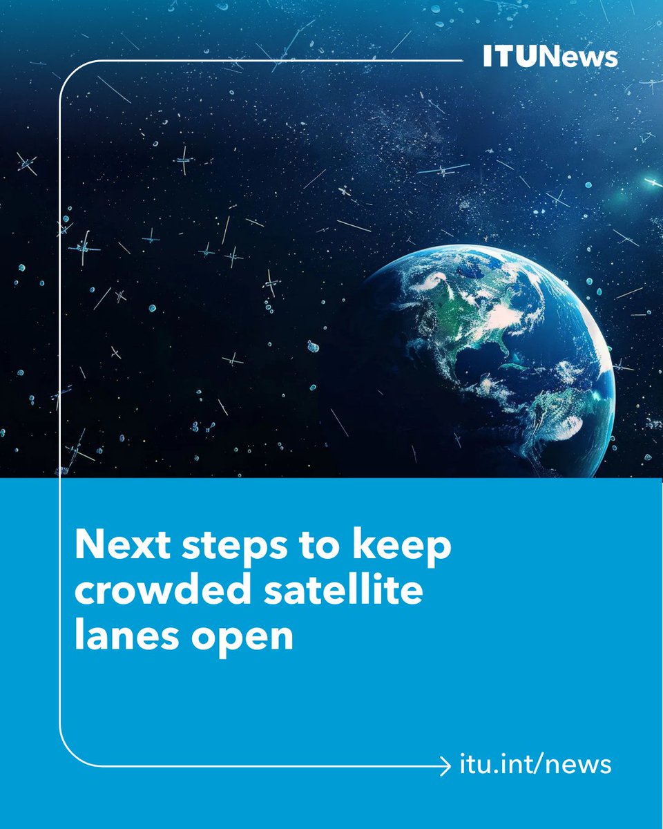 ITU's tweet photo. What happens in orbit no longer stays in orbit.
With nearly two‑thirds of countries operating satellites and more still to come, @ITU promotes data sharing and spectrum coordination to keep space viable.
Catch up on the latest #SpaceConnect insights https://t.co/HJcfHFpt5b https://t.co/qwMX1noTgt