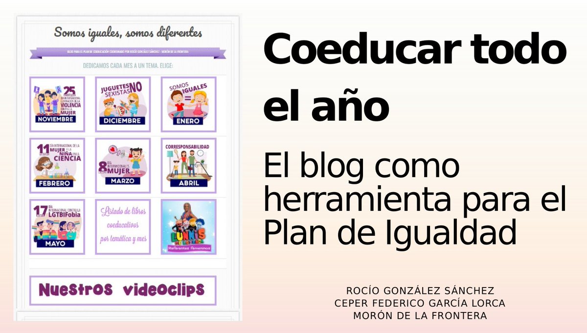 CEPdeSevilla591's tweet photo. Publicamos en el AVFP la presentación de Rocío González Sánchez expuesta en las JORNADAS DE COORDINACIONES DEL PLAN DE IGUALDAD CENTROS DE @edpermanente, EEOOII Y ENSEÑANZAS ARTÍSTICAS y un artículo que explica sus experiencias. ¡Fantásticos recursos! @CEPdeSevilla @musoangel https://t.co/3u0WjhZRjj