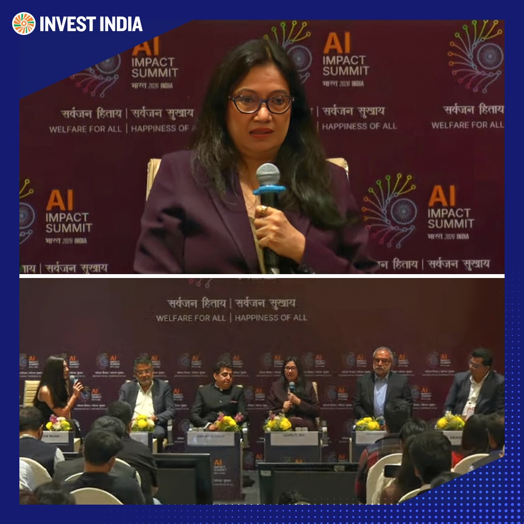 investindia's tweet photo. .@rnivruti, MD &amp; CEO, #InvestIndia, at #IndiaAIImpactSummit2026 shared insights on India’s fast-evolving AI ecosystem. From talent and infrastructure to innovation and investment, she spotlighted India’s rising global AI leadership.

Watch for more: https://t.co/Rj8ORrWCxz https://t.co/dCrJDvecMe