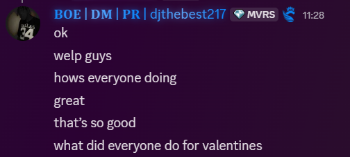 TheRemithefur's tweet photo. @lilasdeath @attoohh @RealSchlep Example of proper discord the spacing, Is normal. https://t.co/3sShlXQtUn