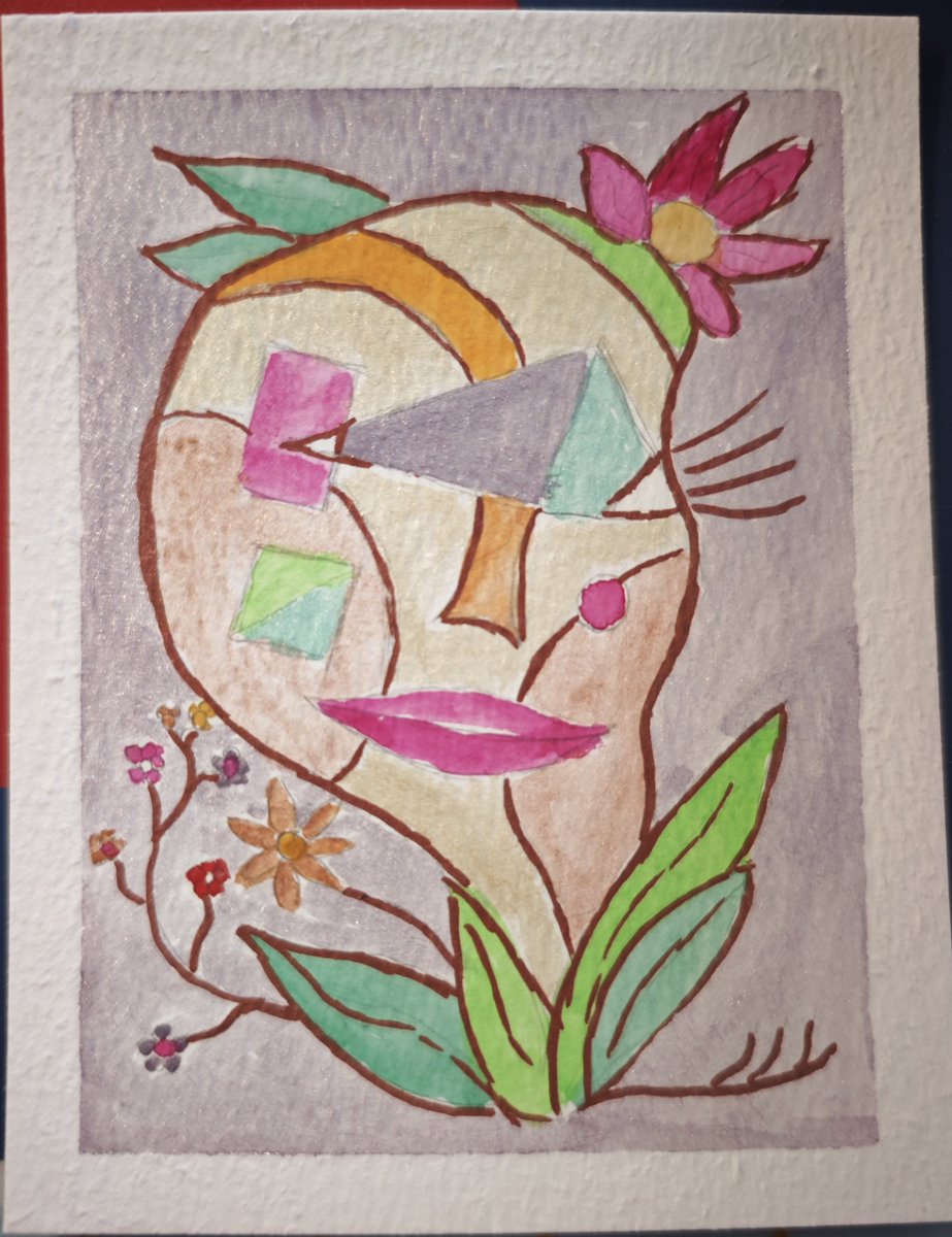 #painting #WatercolorArt #Abstract
✨🥰🖼️🎨🫟🖌️🖍️💠
Today I felt like doing something abstract. And here's the result.
I don't have much experience, but it's a good place to start.
Initial abstractions and whatever comes to mind.
A little bit of watercolor &amp;fun with these paints