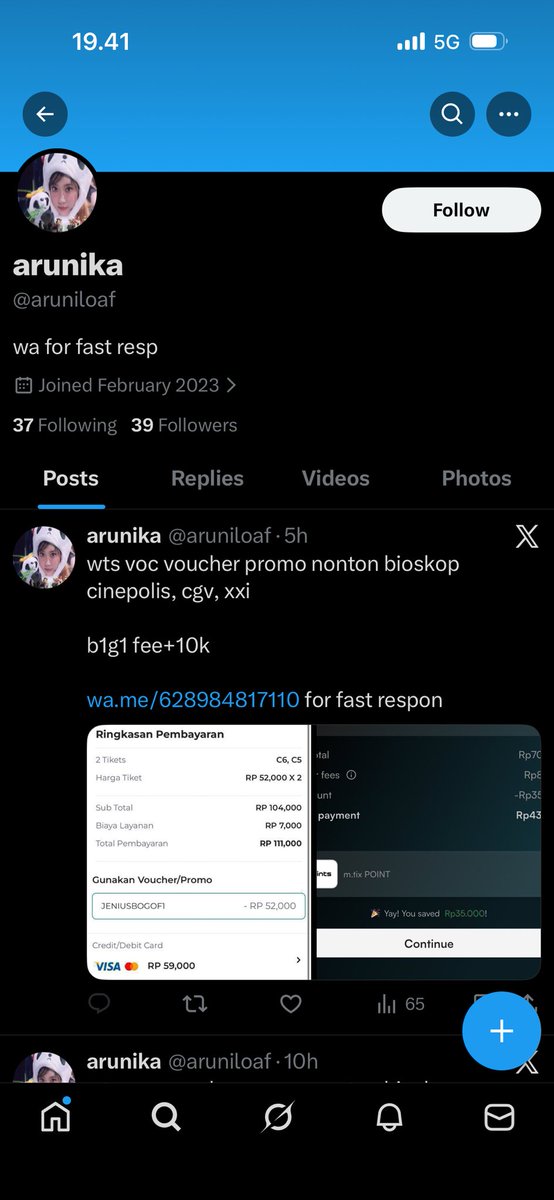 theonlyjn's tweet photo. penipu tiket cgv/xxi (x : arunika)
no dana : 0895429527959
no wa : 08984817110
hati hati guyz baiknya di cek dulu sebelum membeli! stay save! https://t.co/UY6KjRr9sS