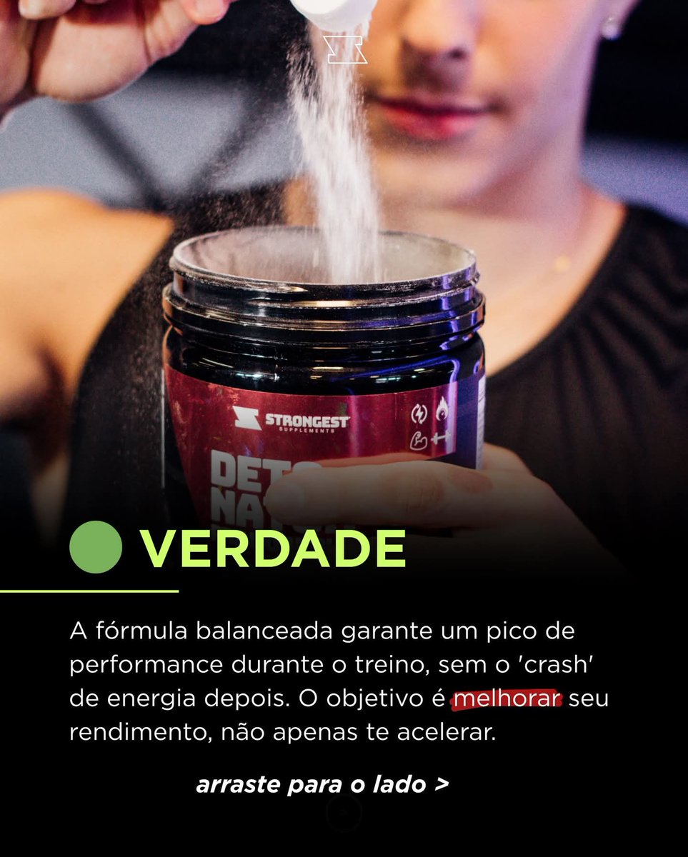 Caso você esteja precisando de um gás adicional pro seu treino, considere experimentar o Detonator, o pré treino da <a href="/strongestsupps/">Strongest Supplements</a>

Use o cupom ZANFA para garantir seu desconto

strongest.com.br/products/suple…
