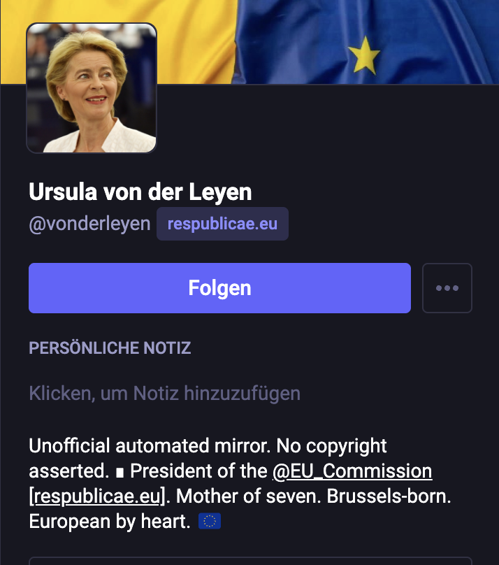 JacQuellinest's tweet photo. … dann immer noch auf dieser Plattform und füllen sie regelmäßig mit Inhalten? Sollen wir nicht an irgendeiner Stelle mal konsequent sein? Die EU unternimmt Anstrengungen zu mehr digitaler Souveränität. Gut so!

Auf Mastodon gibt es z.B. nur eine "Mirror"-Instanz von Ihnen. … https://t.co/K5js8uqCls