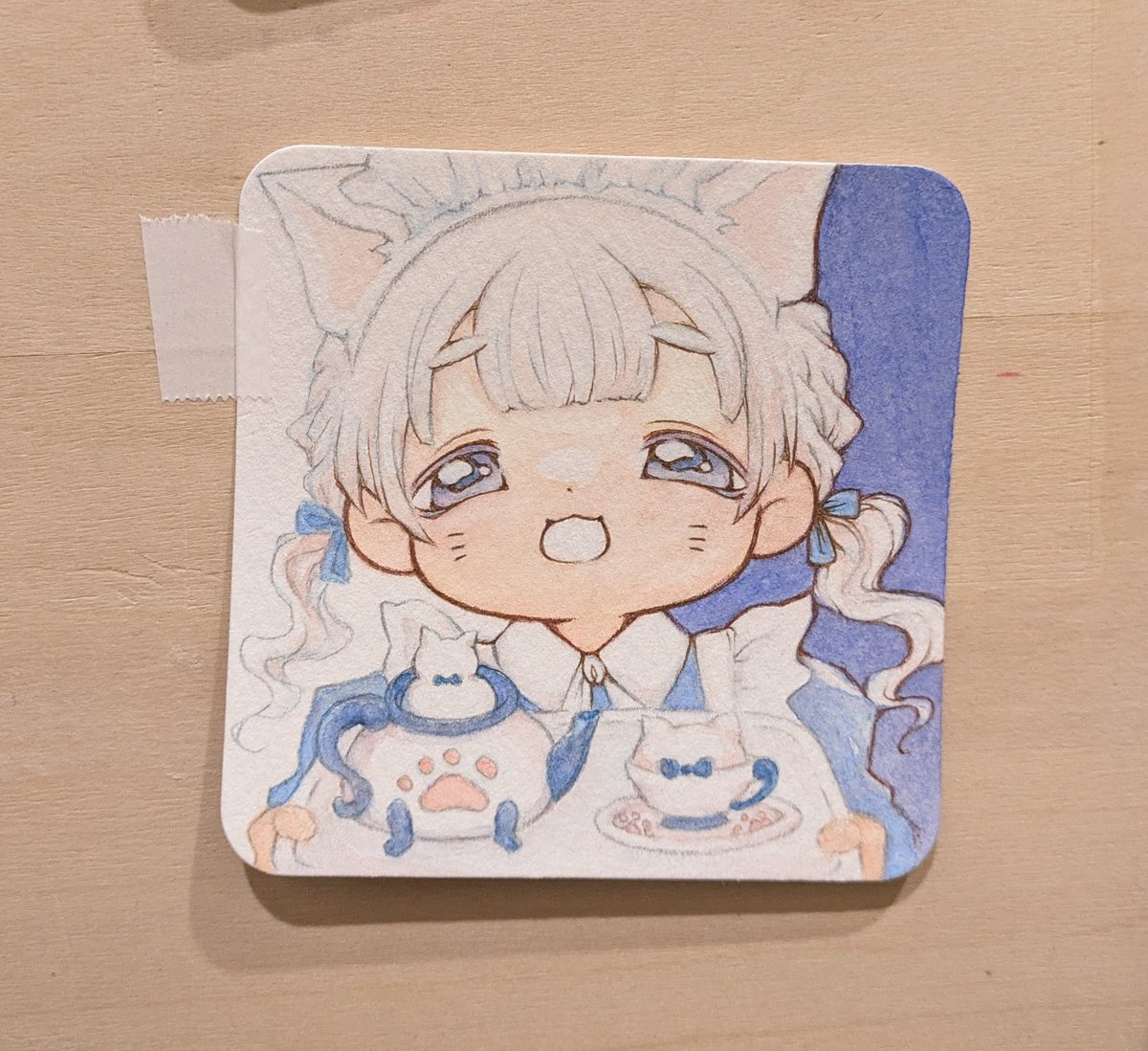 #青の虜展3 #進捗 
#描いたら載せまショウ 
頑張って塗っているのに…終わりません…