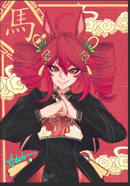 StarShrim's tweet photo. Happy Chinese new year 🐎🏮  UMA TETO #重音テト https://t.co/DsxqCwQMeT