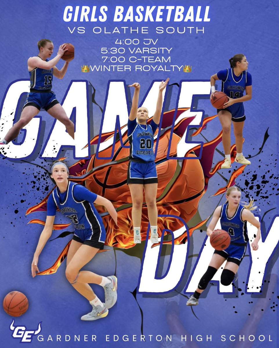 GEHSgirlsbball's tweet photo. 🏀🤘Game Day🤘🏀

🆚 Olathe South High School
📍Gardner Edgerton High School 
🗓️ Tuesday, 2/17/26
⌚️4:00 JV 
⌚️5:30 Varsity
⌚️7:00 C-team

Theme: USA 🇺🇸 ❤️🤍💙🇺🇸

#makeembelieve #toGEther  @GEHSAthletics https://t.co/Lk3p9layd9