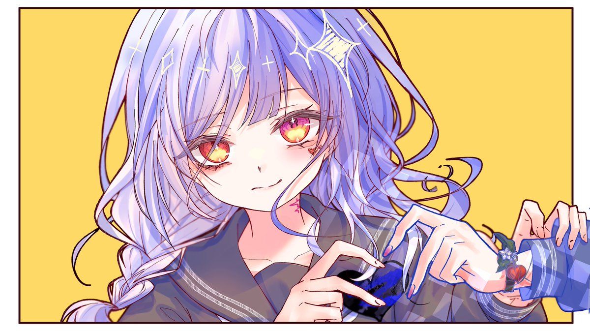 こちらイラスト担当させていただきました！疾走感のあるかっこいい曲なのでぜひ🎧
イラストにもちょっとした仕掛けをしております✨（半分ずつ表情を見ると…！？）