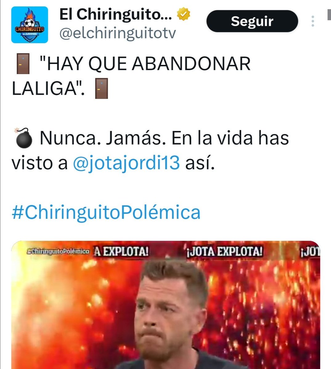 Jota Jordi: "Hay q abandonar la Liga"

RT si piensas q el  <a href="/realmadrid/">Real Madrid C.F.</a> les debe d ayudar mandándole ya el informe a la FIFA