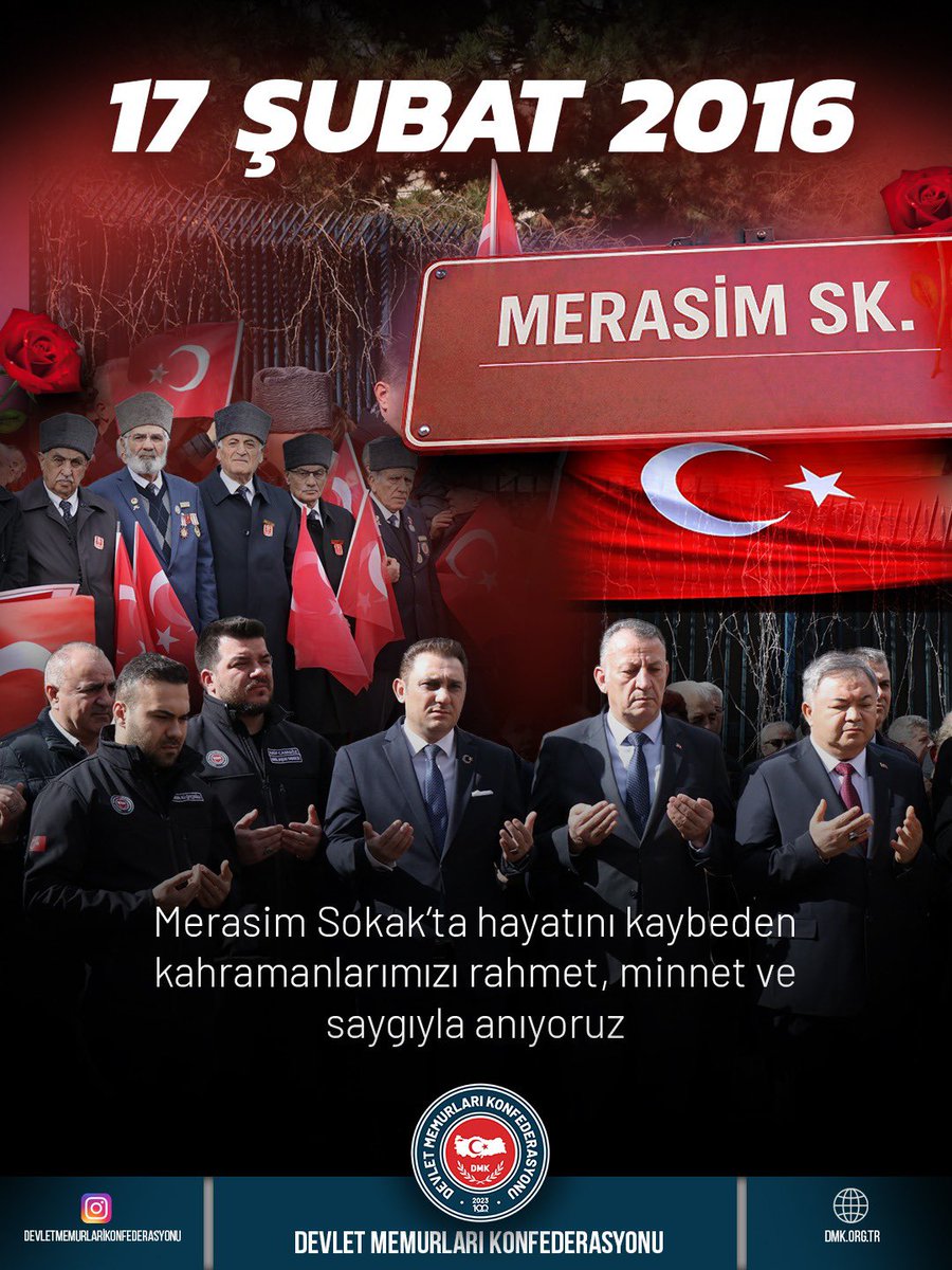Merasim Sokak’ta aziz şehitlerimizi unutmadık, unutturmayacağız.

Devlet Memurları Konfederasyonu ve paydaş sendikalarımız olarak Merasim Sokak’ta düzenlenen anma programında bir araya geldik. Görevleri başında şehit düşen askerlerimizi ve hayatını kaybeden sivil vatandaşlarımızı