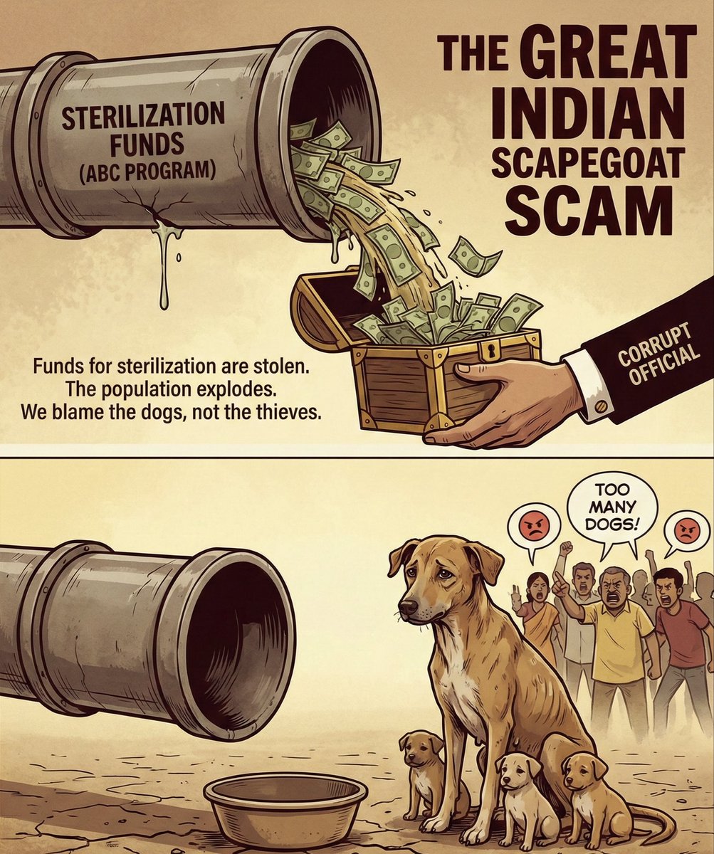 We have the resources to humanely manage the stray population, but what do we actually do? 

Corrupt officials swallow the sterilization funds, while vocal "haters" cover up the corruption by blaming the dogs. 

Imagine sinking so low you steal from poor, voiceless Indie strays.
