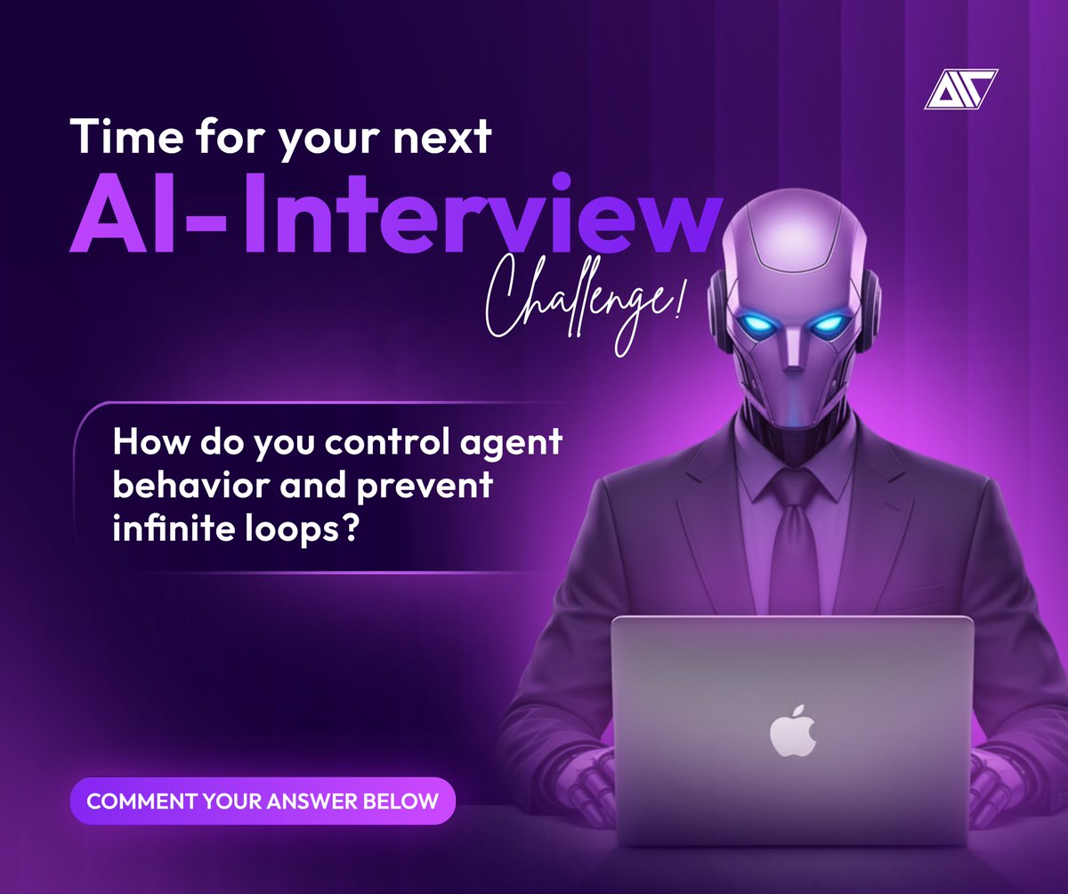 AsthaIT's tweet photo. AI agents are powerful, but even the smartest systems can get stuck in loops if not guided properly.

How do you control agent behavior and prevent infinite loops? Share your answer in the comments!

#AIT #AsthaIT #InterviewQuestion #AIInterview #AIAgents #LLM https://t.co/dxBU1PX7gl