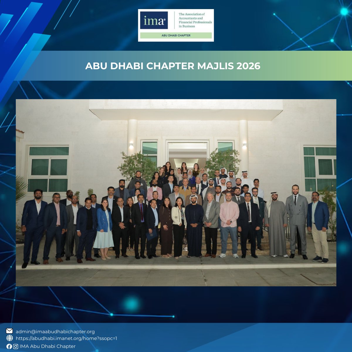 January Event Highlights

With IMA Philippines and the IMA Abu Dhabi Chapter, our webinars explored AI, robotics, and analytics in accounting and AI-driven ESG growth across ASEAN.

Thank you Mr. Steve McNally for joining the Abu Dhabi Majlis 2026.

#IMAAbuDhabi #AI #ESG #ASEAN