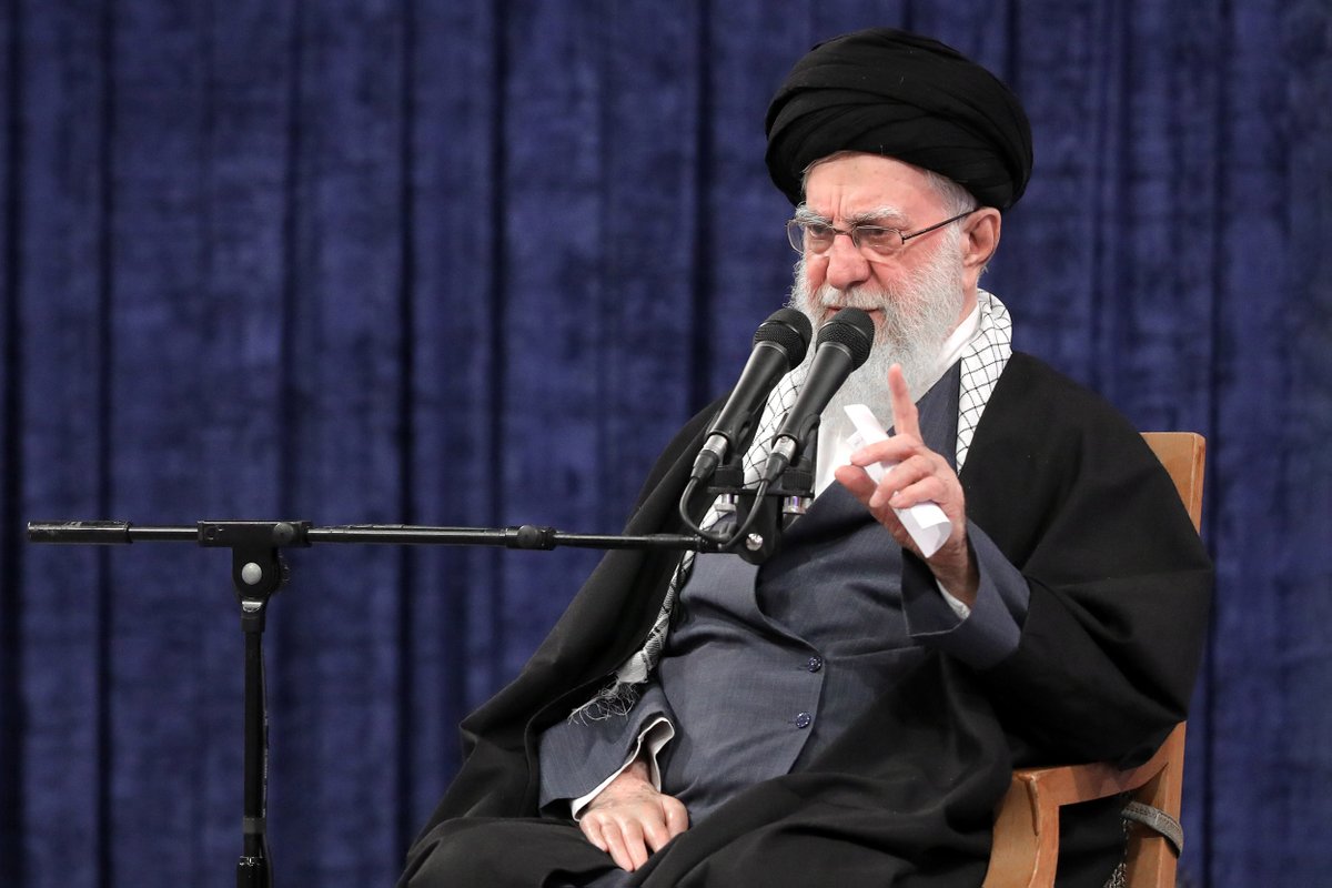 Khamenei_m's tweet photo. More dangerous than the American warship is the weapon that can send it to the bottom of the sea

The Leader of the Islamic Revolution met with thousands of people from East Azerbaijan Province, today, on February 17, 2026.

https://t.co/NNHHGy9wKp https://t.co/B3thnUgRBe