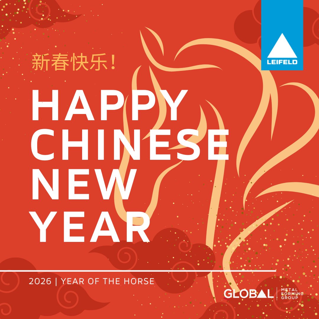 LeifeldMS's tweet photo. Happy Chinese New Year 2026! 🧧🐎
Wishing our colleagues, partners &amp; customers in China and across Asia a Year of the Horse filled with energy, progress and success.
新春快乐！

#ChineseNewYear #YearOfTheHorse #Leifeld #MetalForming #TheOriginal https://t.co/Mc4vJQVseu