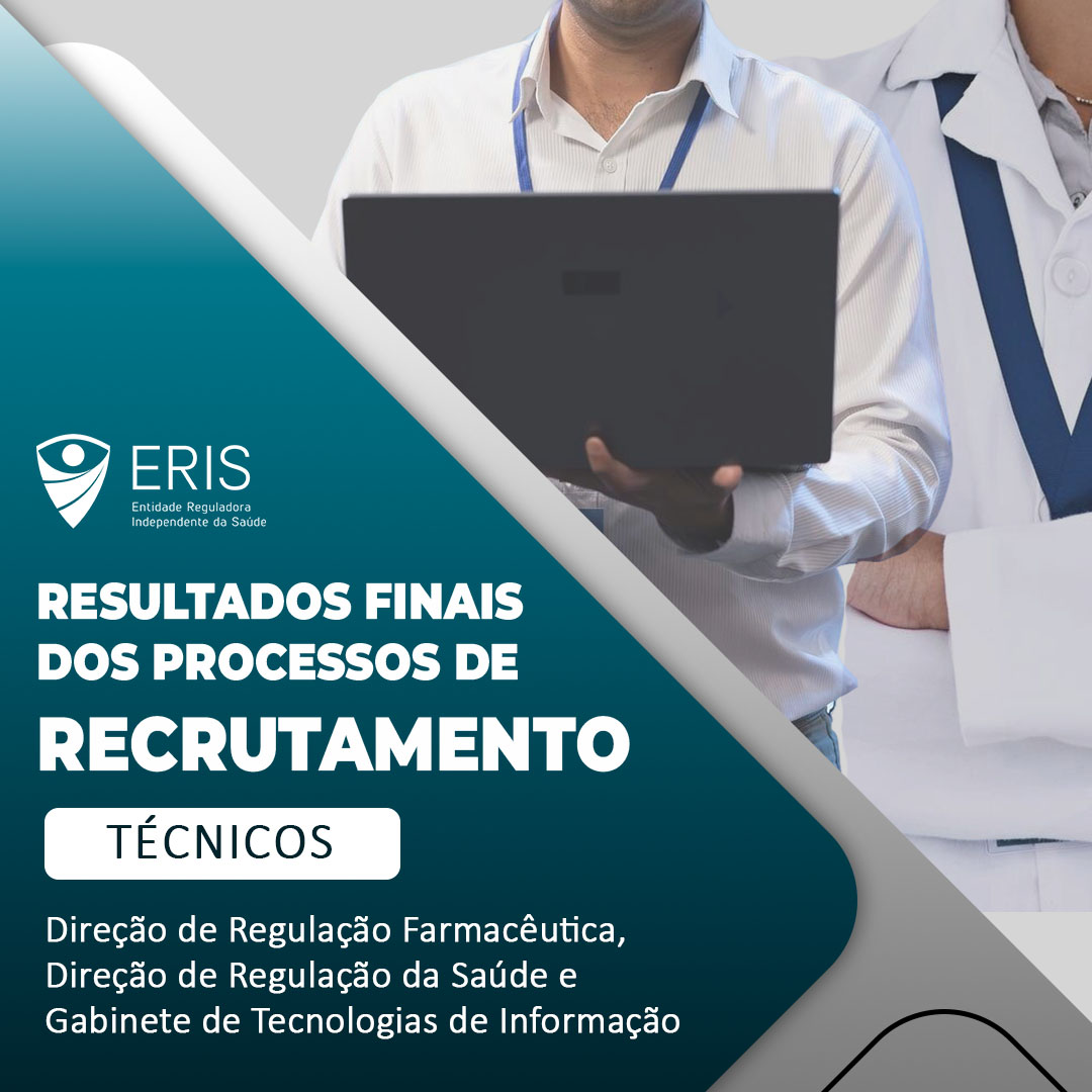A #ERIS torna público o resultado final do concurso para o recrutamento de técnicos das  áreas:

Direção de Regulação Farmacêutica
Direção de Regulação da Saúde
Gabinete de Tecnologias de Informação

Saiba mais em: eris.cv/index.php/noti…
#ERIS #Recrutamento #TécnicosERIS