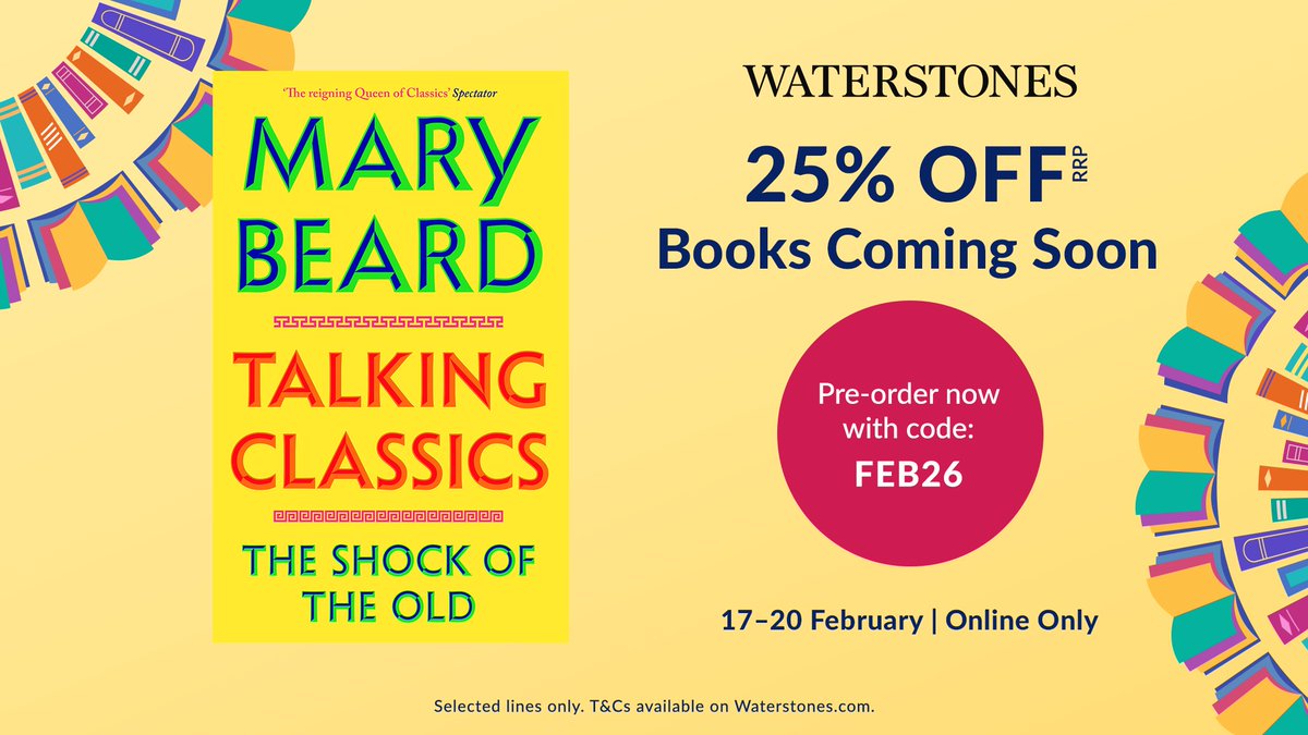 wmarybeard's tweet photo. My new book #TalkingClassics is 25% off RRP between now & 20 Feb. If you have already order, you can cancel & use this offer. Details: https://t.co/51thcs9nrR https://t.co/aBQn6tN94k