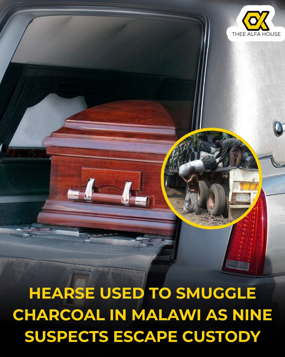 A hearse carrying an empty coffin was intercepted at a Malawian roadblock, but officials discovered the vehicle was not transporting a body, it was allegedly smuggling bags of illegal charcoal beneath the casket. Nine suspects briefly detained in the case have now escaped