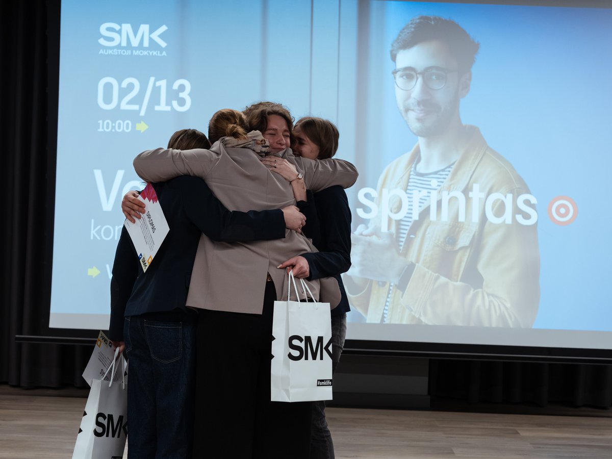 SMK_University's tweet photo. The final of the student entrepreneurship competition “Verslumo sprintas” took place at SMK! 

Creative, courageous, and ambitious high school students came together to develop and present their business ideas, competing for the title of the best concept. The event was filled with innovative solutions, fresh perspectives, and a strong determination to turn ideas into real projects.

Initiatives like this reveal just how much potential, creativity, and leadership the younger generation holds.

We sincerely thank all participants and guests for their energy, ideas, and inspiration. We are proud to be a place where the creators of tomorrow take their first bold steps.

Event moments in the photos (photographer Jevgenij Čebotariov).