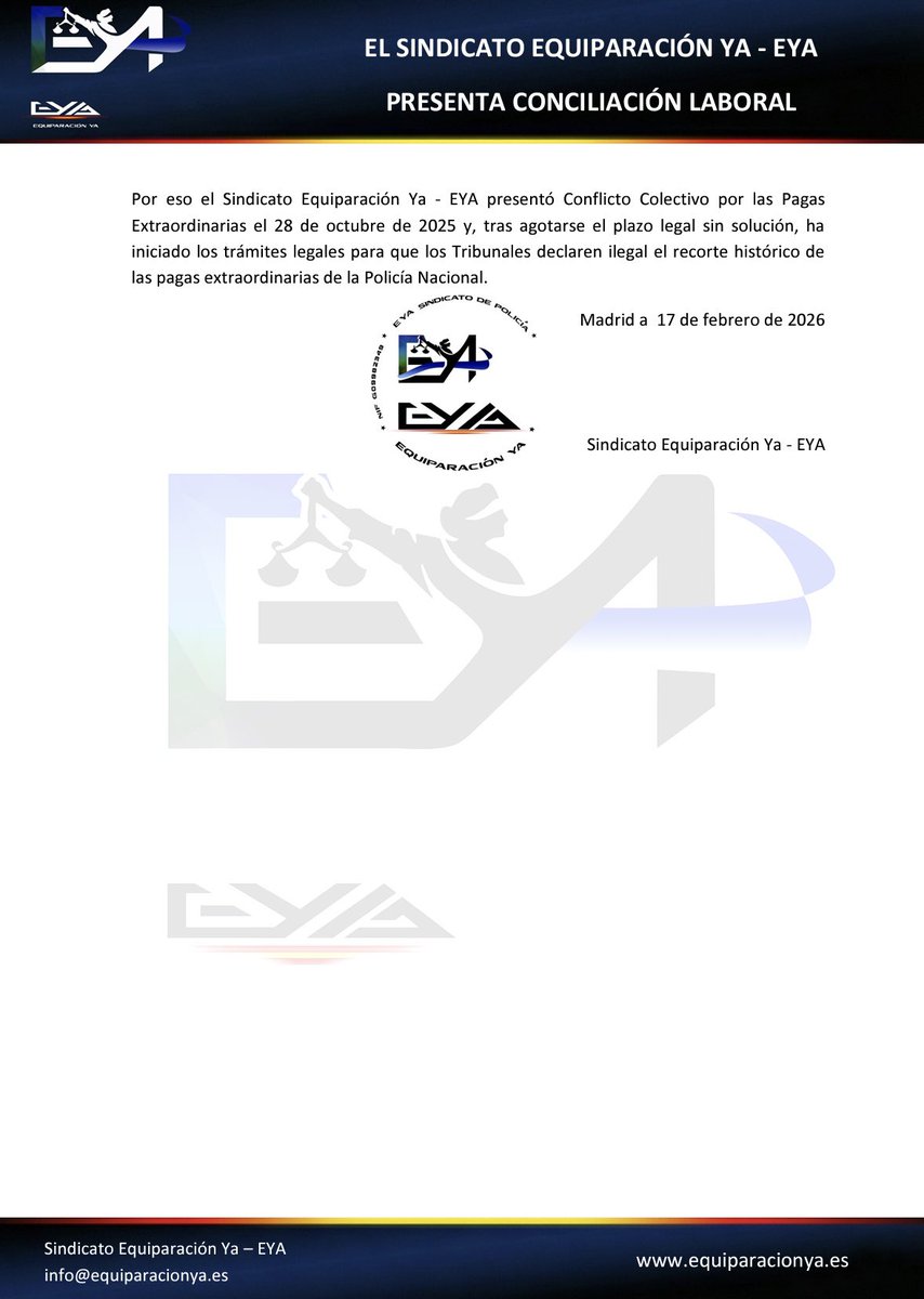 El sindicato EYA continúa en conflicto laboral; no ignora los derechos salariales de los y las #Policias #EquiparacionYa
