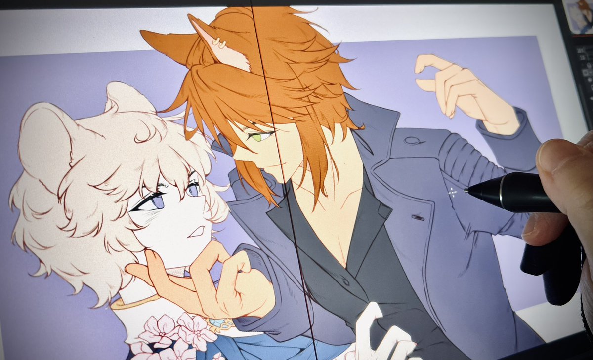 WIP of the current commission 👀
wanna join me for a few hours of live drawing?  I’m on the purple site —

YCH raffle winner will be selected at the end of the stream ~ 🌸