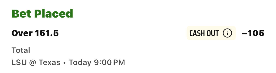 LSU @ Texas 
Over 151.5 - 1u 💵 

Two high-powered offenses and pace should be up all night. 🏀 

Expect buckets. 🪣🔥

Locked in. 🔒 

Tail it here:
betfinder.short.gy/Yt87YL?utm_ref…

$50 GIVEAWAY - RT + Follow