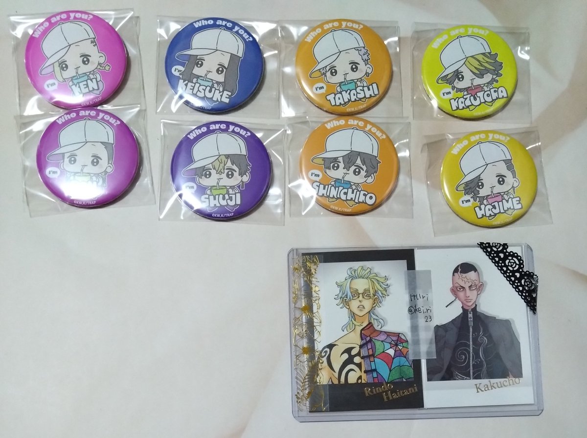 kei_ri23's tweet photo. 【交換 譲渡】東京リベンジャーズ 東リベ ファボテリア BUB YUMMY STYLE

譲:○花垣 佐野 ○龍宮寺 場地 三ツ谷 羽宮 ○半間 九井 蘭 真一郎

求:アクスタ 乾
缶バッジ 竜胆･乾･稀咲
定価+送料
>異種 竜胆･乾･鶴蝶･稀咲

※郵送 ゆうちょ･PayPay
※○>稀咲･鶴蝶

お気軽にお声掛けください https://t.co/UTVSL7HnCP