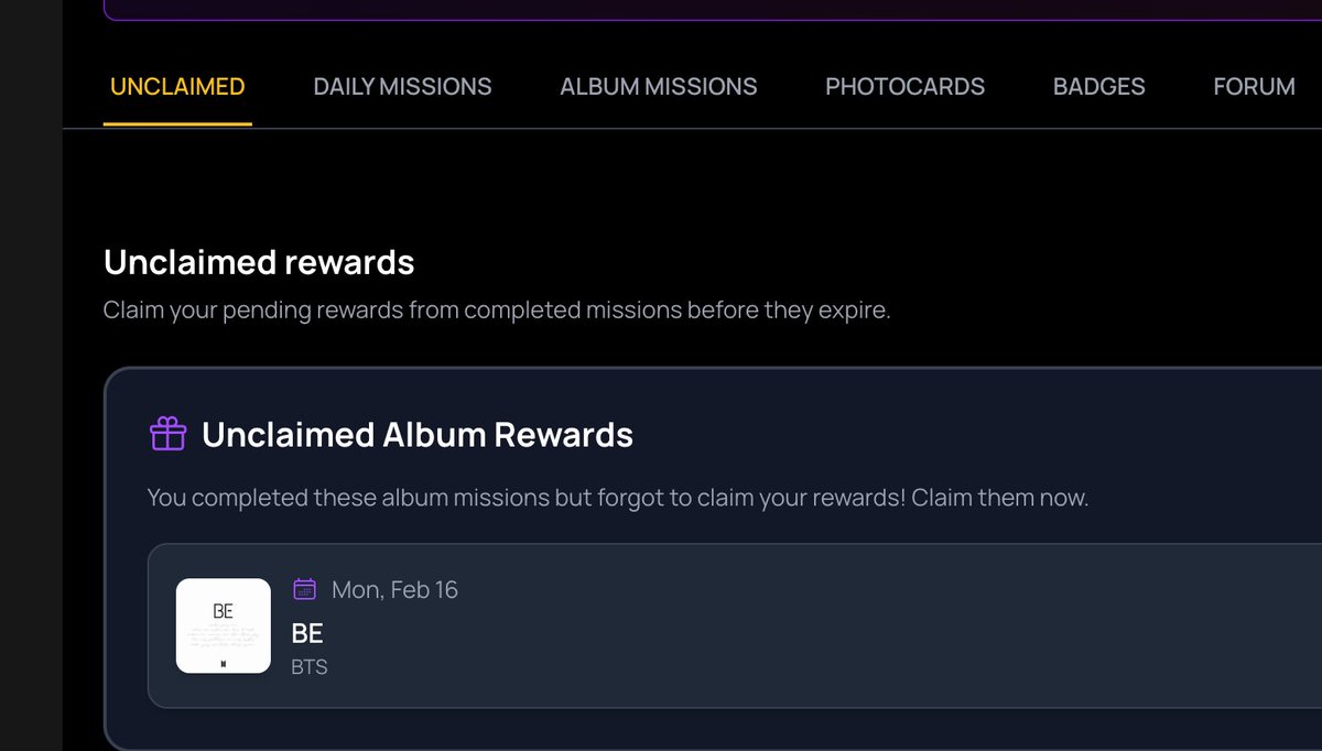 The BCD app even made a special tab for UNCLAIMED photocards so you don ...