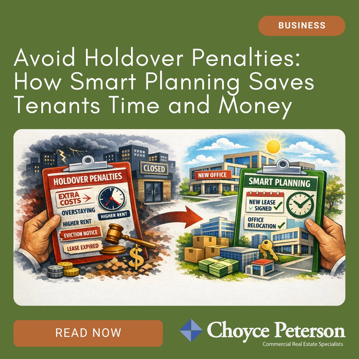 choycepeterson's tweet image. Failing to vacate on time can cost you 1.5–2x your rent in holdover penalties! Learn how to plan ahead, negotiate smarter, and avoid costly surprises: bit.ly/45YEx2u

#CommercialRealEstate #LeaseManagement #CREInsights #CRE #choycepeterson #tenantrep