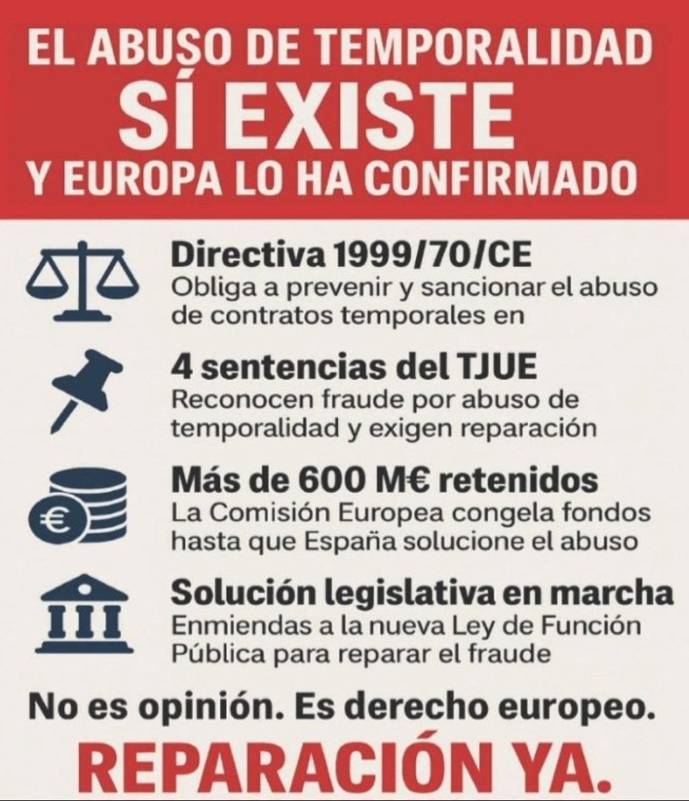 <a href="/eldiarioes/">elDiario.es</a> El único país de 🇪🇺 que tiene a un 1.000.000 de trabajador@s temporales abusad@s laboralmente 10,20,30años x las AAPP🇪🇦 en un limbo legal y jurídico para NO sancionar a los responsables institucionales y sindicatos cómplices!!
#AbusoSinSanciónEsCorrupción #FijezaYa