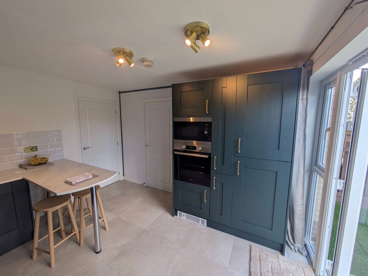 Wrapped kitchens often look great… for about a year.

This one was failing after only 2.

Replaced with a proper installation including new units, worktops &amp; tiling — now built to last.

Sometimes the cheaper option ends up costing twice.

Whitlawburn project.

#Fittedkitchens