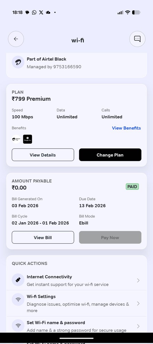 Sampurva0's tweet photo. Paying bills on time for DSL 073113609299 but getting no speed, no coverage, no router upgrade. Customer care promises Air Fiber, installation team denies it due to “policy.” Paying for service, getting harassment instead. @airtelindia @DoT_India @jagograhakjago @Airtel_Presence https://t.co/s932FNZwns