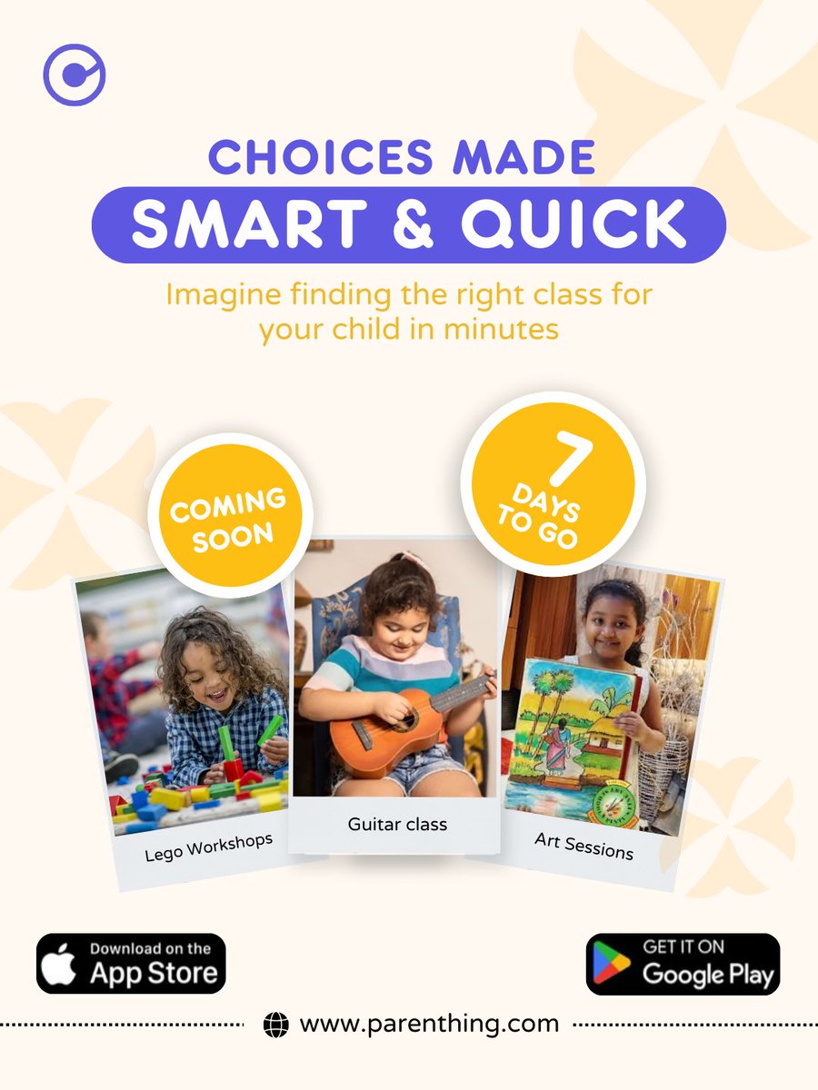 parenthingapp's tweet photo. Mumbai, we’re starting with you.

Finding the right kids class just got easier.

7 days.
Other cities coming soon. 🚀
#MumbaiParents #LaunchingSoon #applaunch #theparenthingapp https://t.co/AtUxbaf4te