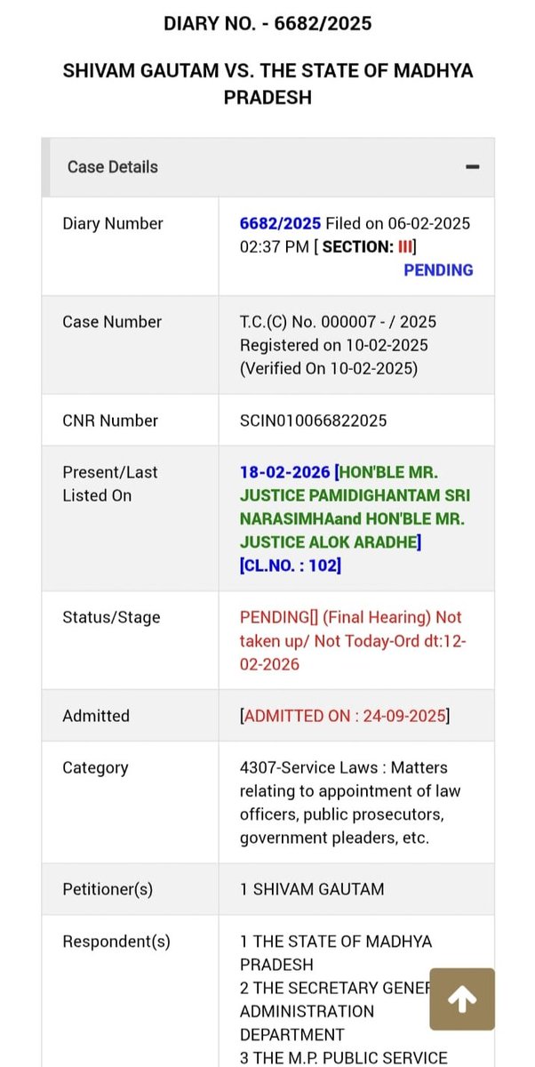 25फरवरी 2026 को भोपाल चलो,
मुख्यमंत्री <a href="/DrMohanYadav51/">Dr Mohan Yadav</a> जी कोर्ट में नौटंकी बंद करो!
ओबीसी को 27% आरक्षण लागू करो!
महाधिवक्ता और सॉलिसिटर जनरल आखिर बार-बार अनुपस्थित क्यों रहते हैं?
क्या 27% OBC आरक्षण को जानबूझकर लटकाया जा रहा है?
चाहिए! ओबीसी युवाओं का भविष्य बंधक बनाना बंद करो!