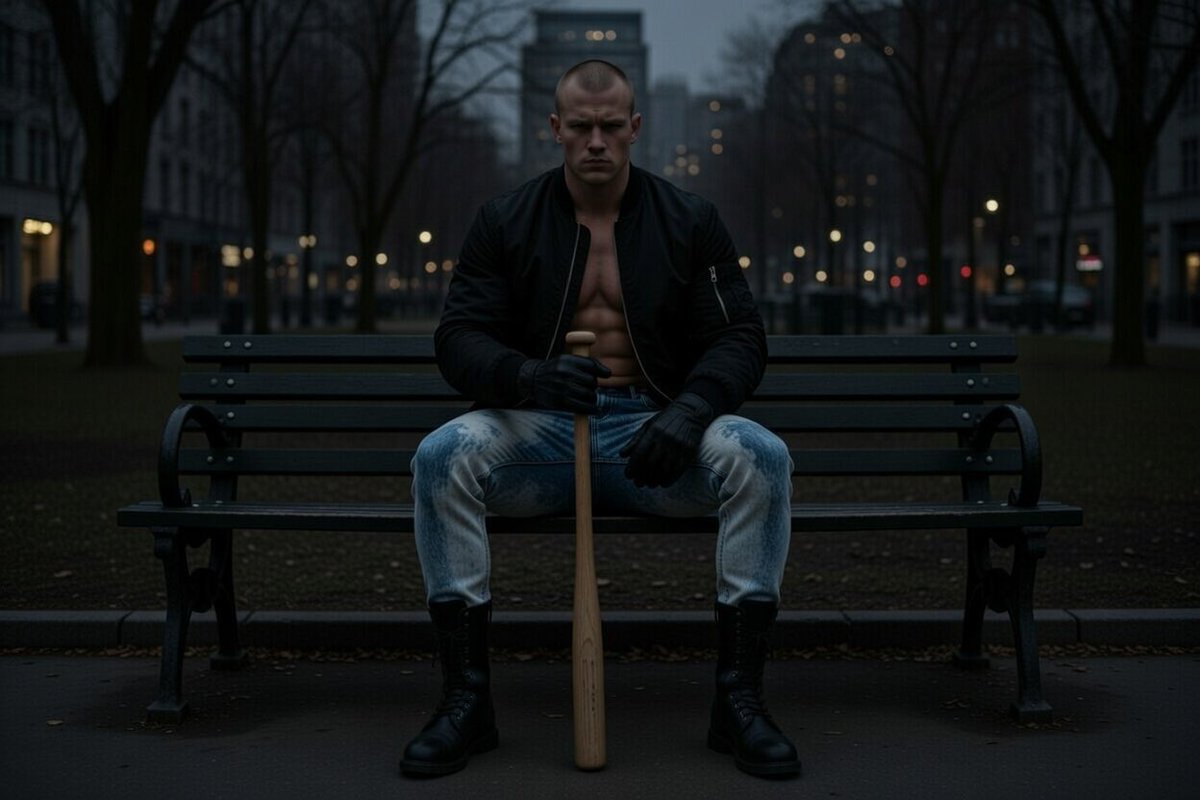 Primal_Deviant's tweet photo. After dark, I make the rules. #skinhead https://t.co/6gJL0mbjQI