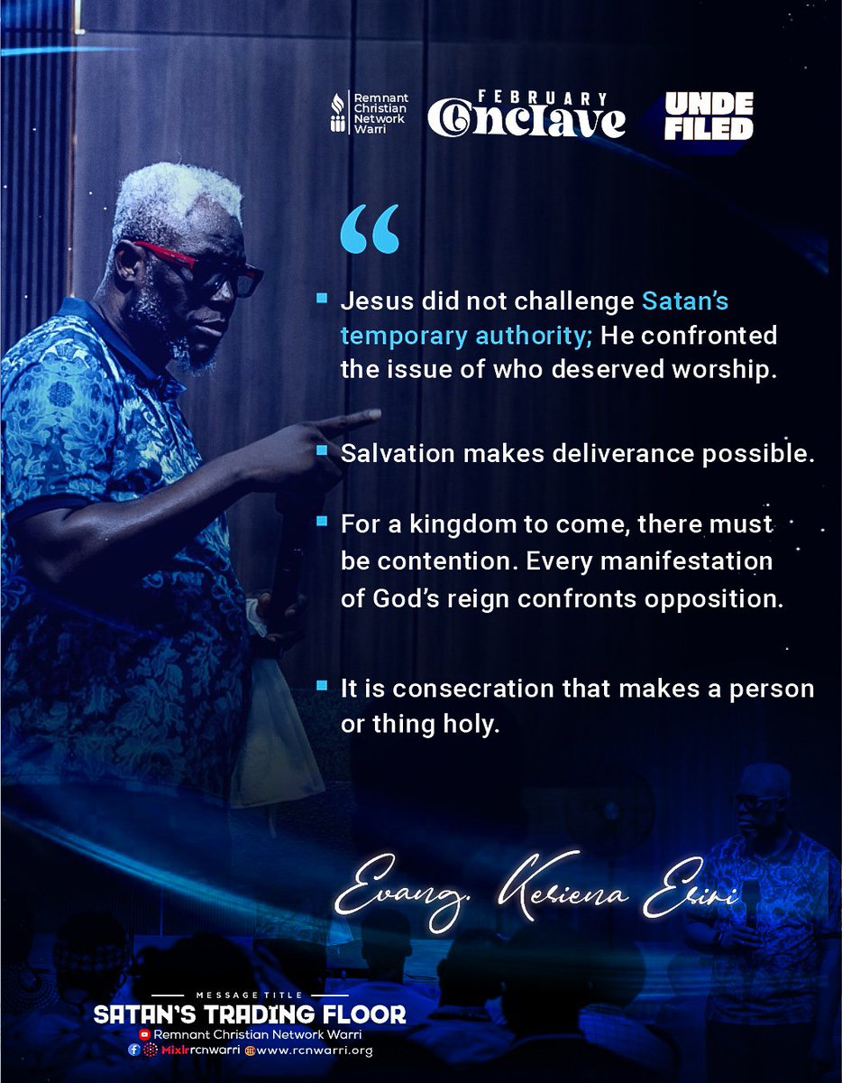 RcnWarri's tweet photo. The first change of state is not holiness but cleanliness.
#FebruaryConclave
#Undefiled
#RcnWarri
#EvangKesienaEsiri https://t.co/fK3jfJ2cNa