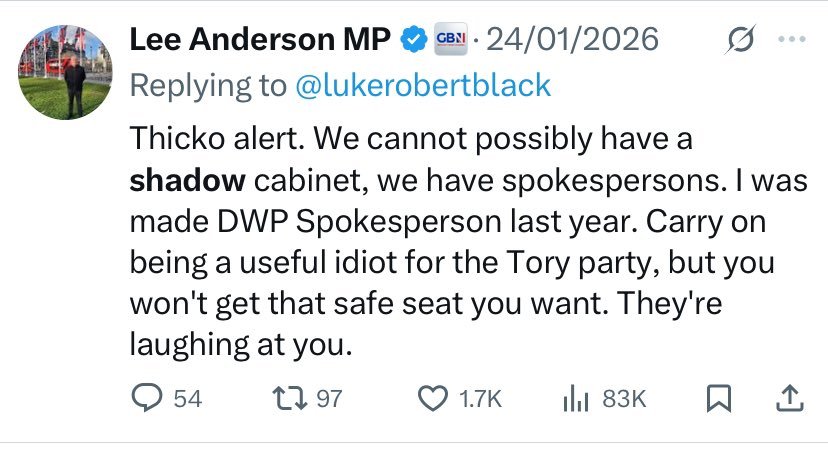 Even Lee Anderson know that they can't have a shadow cabinet.
