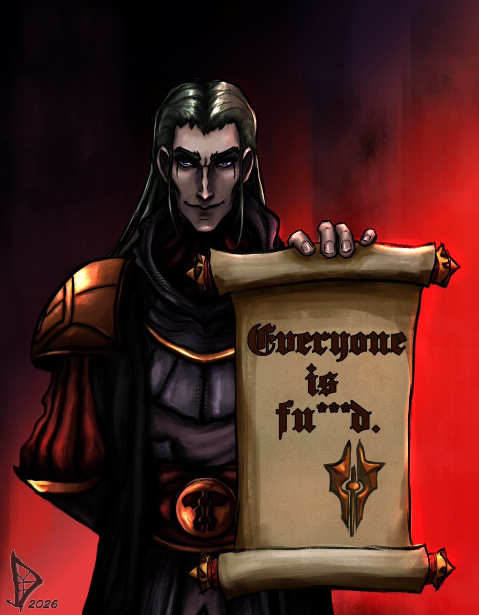 dormienti_art's tweet photo. From Kyros I come, a merry edict to proclaim! 🤡

My Fatebinder from game Tyranny (2016). 🌚

#Tyranny https://t.co/aBoFGiYfHm