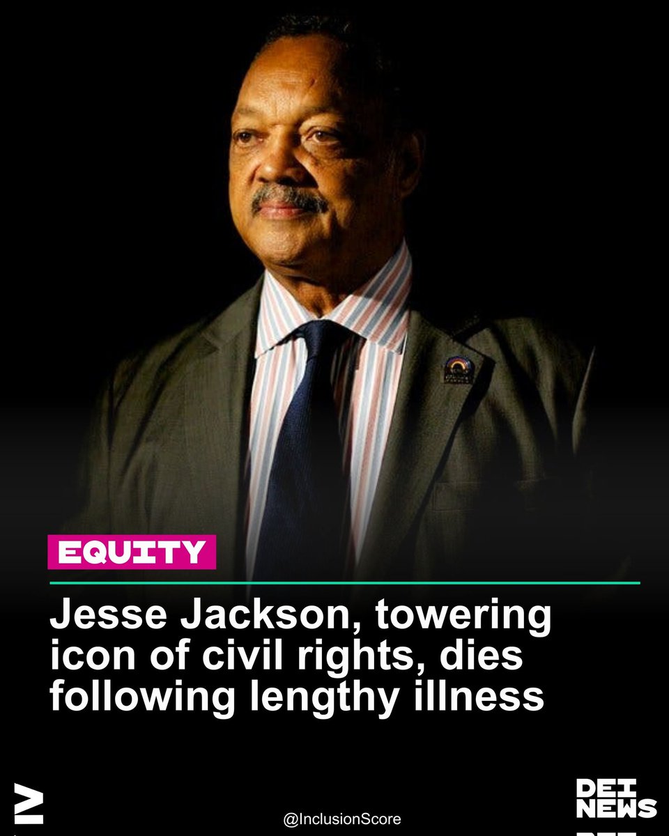 Jesse Jackson, towering icon of civil rights, dies following lengthy illness
#DEI #ISO30415 #DEINews
inclusionscore.org/news