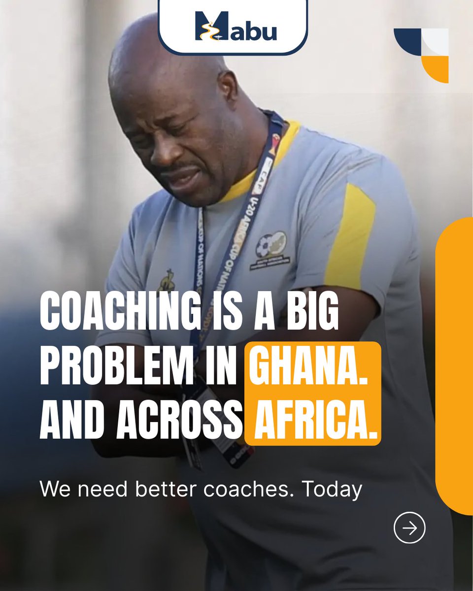 mabueducation's tweet photo. Ghana’s football talent deserves better coaching. ⚽🇬🇭
Too many coaches lack training, tools, and support—and the players suffer.
That’s why Mabu Education is building a new generation of coaches.
Join us. Let’s raise the standard.
#BetterCoachingGH #GhanaFootball #CoachD https://t.co/iCtvMC8hLu
