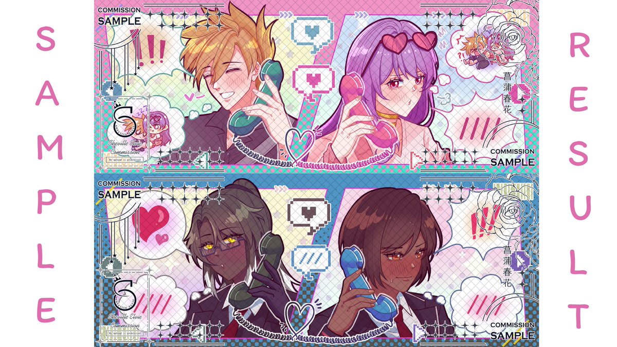 💚Vgen Catalogue. Share really appreciate 🌷
YCH CALL Me! COMMISSION CATALOGUE OPEN

🎨Price for 1 couple!

More catalogue in link: vgen.co/sheville_elvie_

Thank you so much~!

#vgencomm