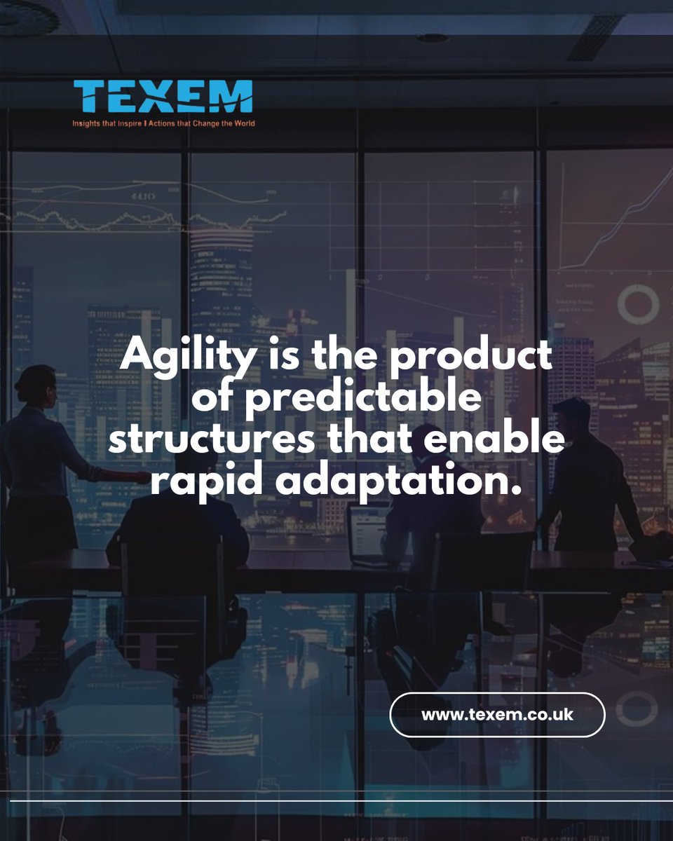 Texem_UK's tweet image. Everyone wants agility. Few design for it.

Agility is not speed alone. It's the product of predictable structures that enable rapid adaptation.

If your organisation had to pivot tomorrow, would your current systems accelerate movement or slow it down?

#Agility #Leadership