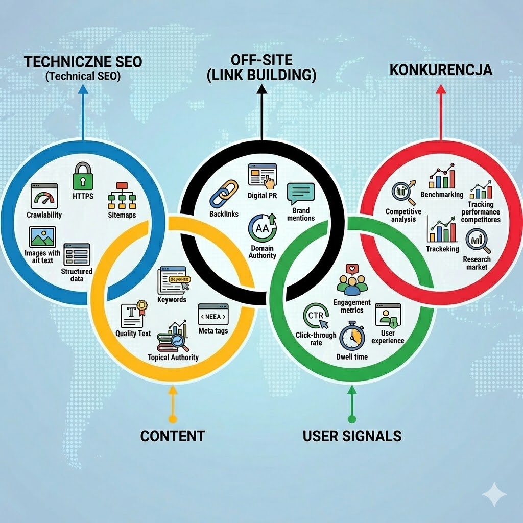 𝟓 𝐤ół 𝐨𝐥𝐢𝐦𝐩𝐢𝐣𝐬𝐤𝐢𝐜𝐡... 𝐜𝐳𝐲𝐥𝐢 𝐝𝐥𝐚𝐜𝐳𝐞𝐠𝐨 𝐟𝐥𝐚𝐠𝐚 𝐭𝐨 𝐢𝐝𝐞𝐚𝐥𝐧𝐲 𝐰𝐲𝐤𝐫𝐞𝐬 𝐒𝐄𝐎! 🥇

A Wy? Które z tych 5 kółek olimpijskich jest u Was najmocniejszym ogniwem?

Miłego dnia :) SH

// Cały post na Linkedin.