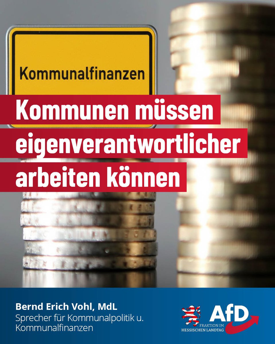 Kommunen müssen eigenverantwortlicher arbeiten können

Zum Gesetzentwurf der Regierungsfraktionen zum Kommunalen #Flexibilisierungsgesetz (#KommFlex) sagt der Sprecher der AfD-Fraktion für Kommunalpolitik und #Kommunalfinanzen, Bernd Erich Vohl auf unserem YouTube-Kanal: