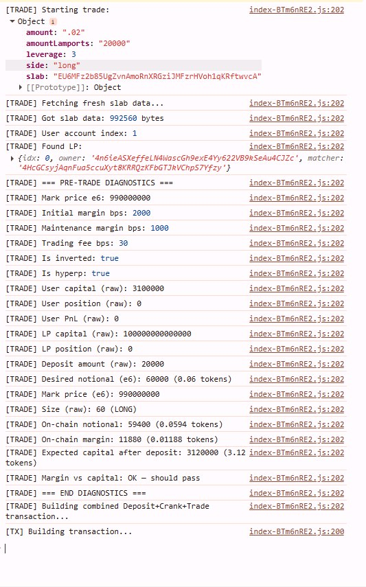 👽🛸👽🛸👽🛸👽
index-BTm6nRE2.js:200 Phantom was registered as a Standard Wallet. The Wallet Adapter for Phantom can be removed from your app.
(anonymous) @ index-BTm6nRE2.js:200Understand this warning
index-BTm6nRE2.js:202 [TRADE] Starting trade: Objectamount: