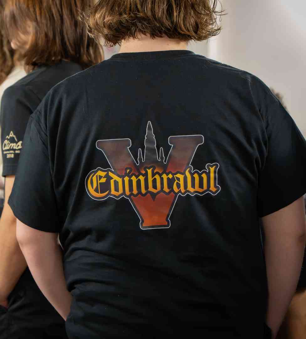 Hello again everyone! We're happy to announce that we're now taking pre-orders on EDINBRAWL V shirts!

Orders end on the 3rd of March, for more details please join the RDE discord in the reply!
